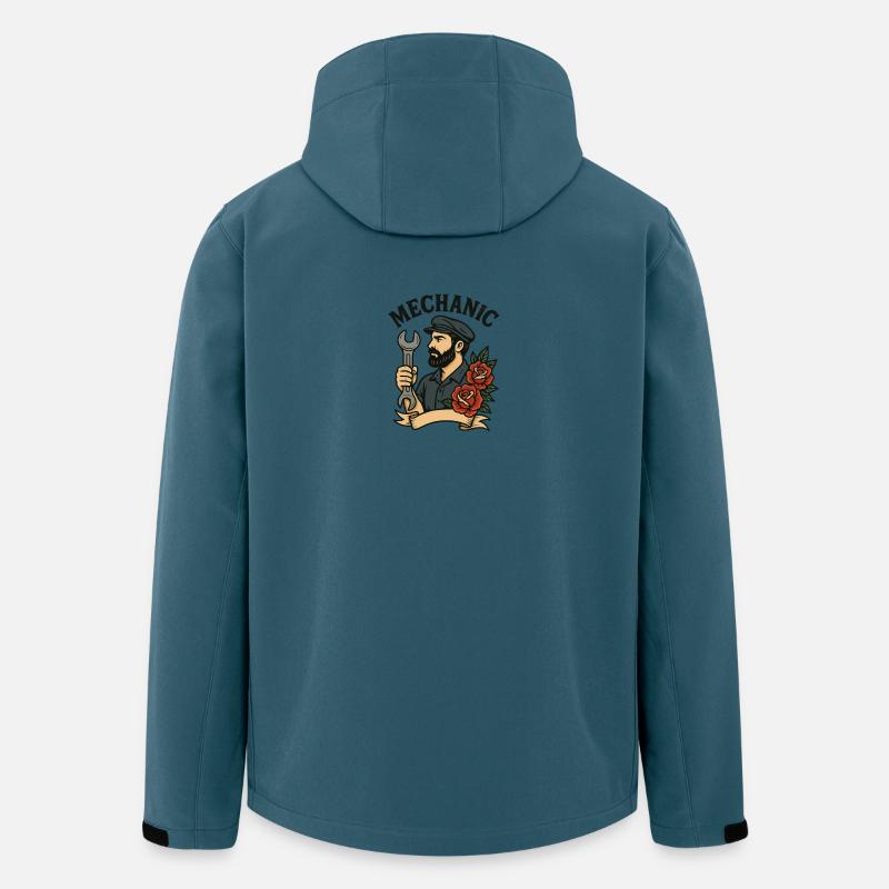 Mechaniker mit Rosen - Recycelte Männer Softshell-Jacke von Stanley/Stella - Dunkles Petrol