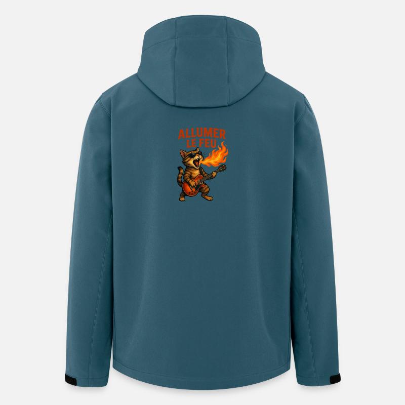 Allumer Le Feu Chat Rock - Veste softshell homme en polyester recyclé Stanley/Stella - bleu pétrole foncé