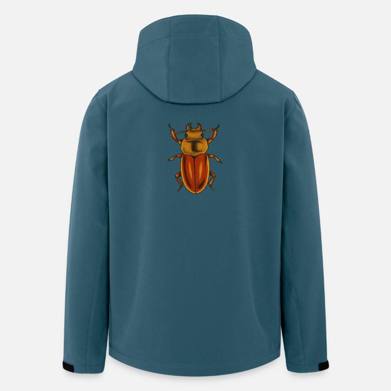 Estampe Crimson Bug - Veste softshell homme en polyester recyclé Stanley/Stella - bleu pétrole foncé