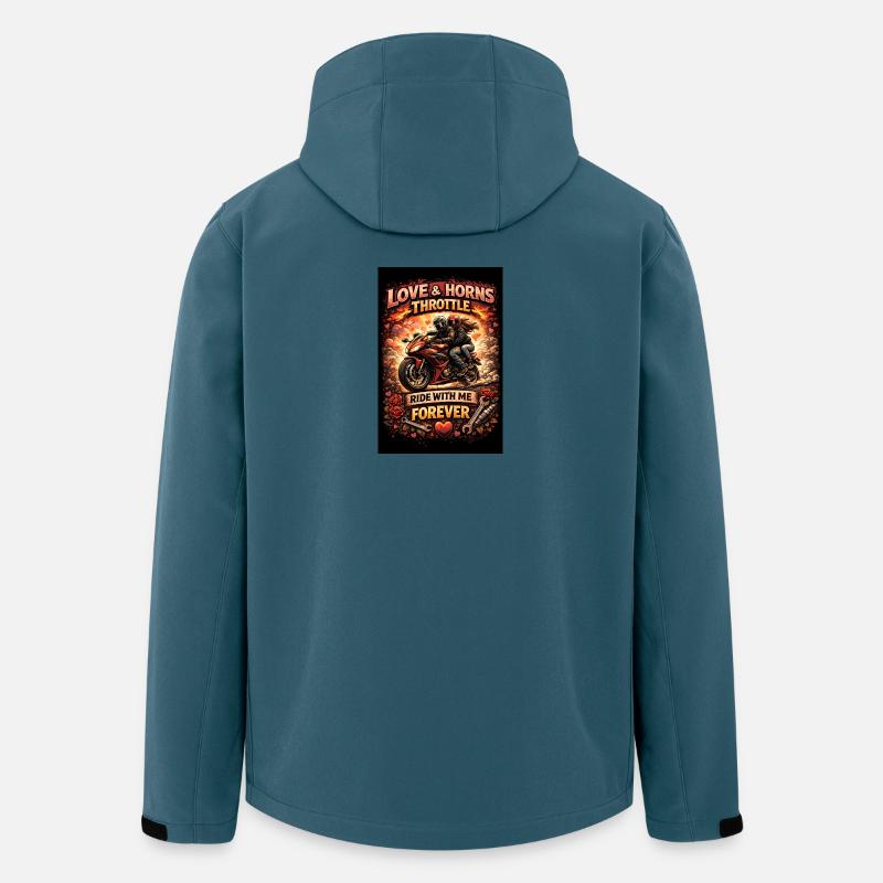 Amour & Moto : Roulez pour toujours - Veste softshell homme en polyester recyclé Stanley/Stella - bleu pétrole foncé