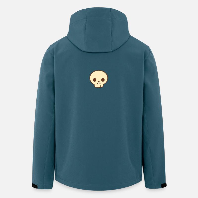 Kawaii-Totenkopf-Beige Lächeln - Recycelte Männer Softshell-Jacke von Stanley/Stella - Dunkles Petrol