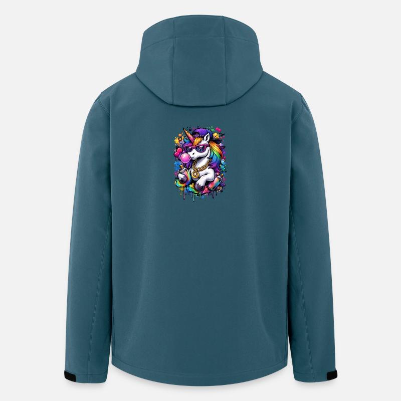Pop Art Unicorn - Recycelte Männer Softshell-Jacke von Stanley/Stella - Dunkles Petrol