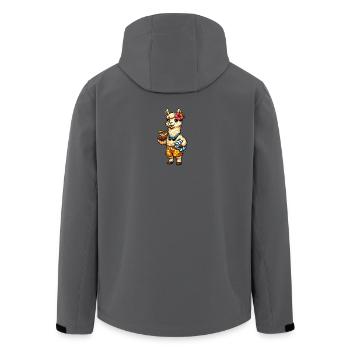 Lama sur la plage avec une décoration florale - Veste softshell homme en polyester recyclé Stanley/Stella - bleu pétrole foncé - Dos - AI Model Male 185 light (185cm)
