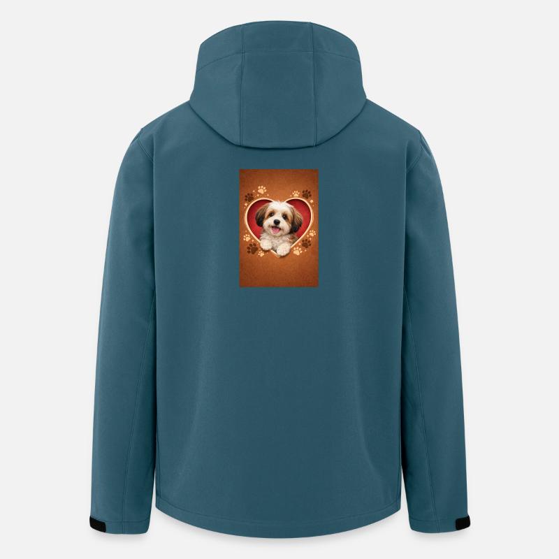Herzpfoten Welpe Design - Recycelte Männer Softshell-Jacke von Stanley/Stella - Dunkles Petrol