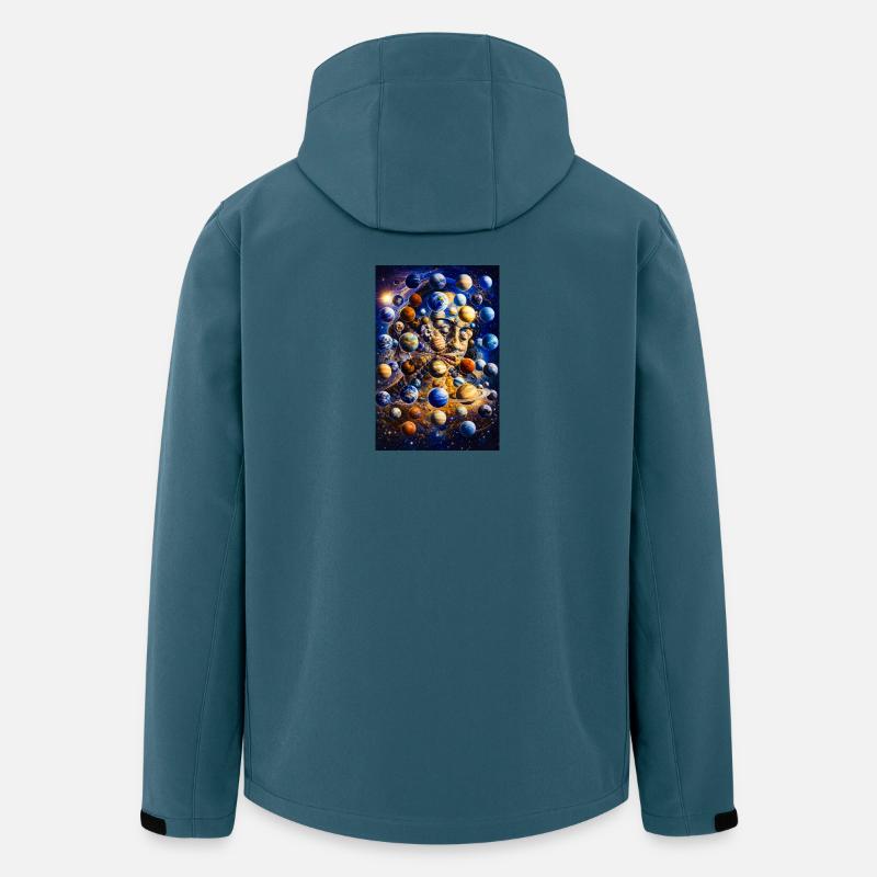 Kosmisches Planetenporträt - Recycelte Männer Softshell-Jacke von Stanley/Stella - Dunkles Petrol