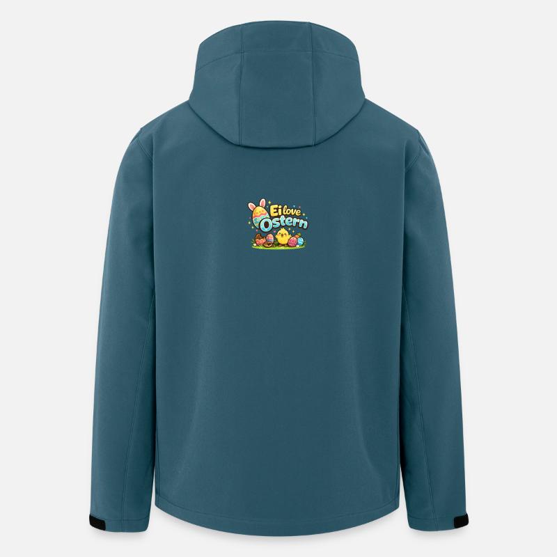 Pâques de l’amour des œufs - Veste softshell homme en polyester recyclé Stanley/Stella - bleu pétrole foncé