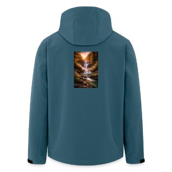 Waterfall in the evening sun - Men’s Recycled Softshell Jacket by Stanley/Stella - stargazer - Back - AI Model Male 185 light (185cm)