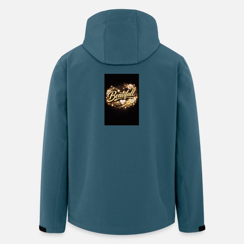 Magie de la Fleur Belle Dorée - Veste softshell homme en polyester recyclé Stanley/Stella - bleu pétrole foncé
