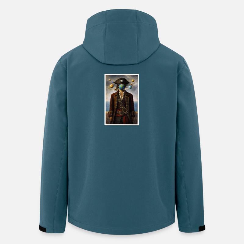 Kosmisches Piratenporträt - Recycelte Männer Softshell-Jacke von Stanley/Stella - Dunkles Petrol