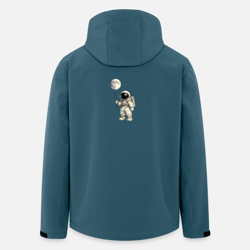 Mondballon und Astronaut - Recycelte Männer Softshell-Jacke von Stanley/Stella - Dunkles Petrol