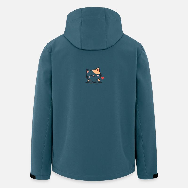 Cute kitten with heart Illustration - Men’s Recycled Softshell Jacket by Stanley/Stella - stargazer
