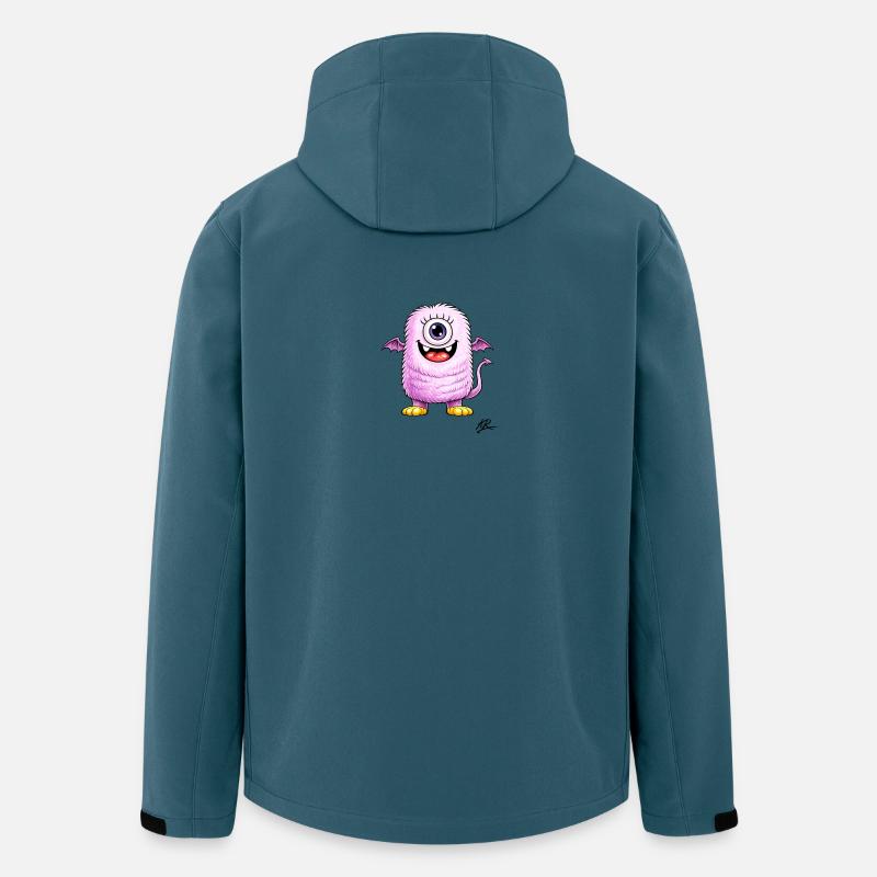 Monstre lilas œil unique ailé - Veste softshell homme en polyester recyclé Stanley/Stella - bleu pétrole foncé
