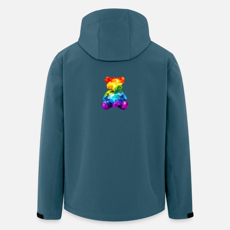 Rainbow teddy bear in geometric pattern - Men’s Recycled Softshell Jacket by Stanley/Stella - stargazer