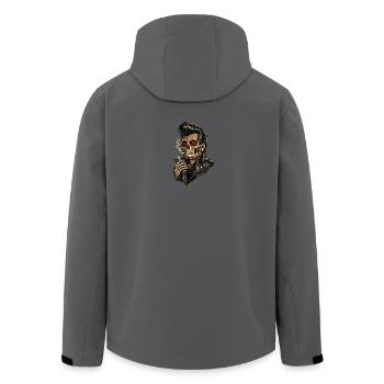 Micro Rockabilly Squelette Crâne de Sucre - Veste softshell homme en polyester recyclé Stanley/Stella - bleu pétrole foncé - Dos - AI Model Male 185 light (185cm)