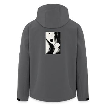 Abstraction noir et blanc orbites - Veste softshell homme en polyester recyclé Stanley/Stella - bleu pétrole foncé - Dos - AI Model Male 185 light (185cm)