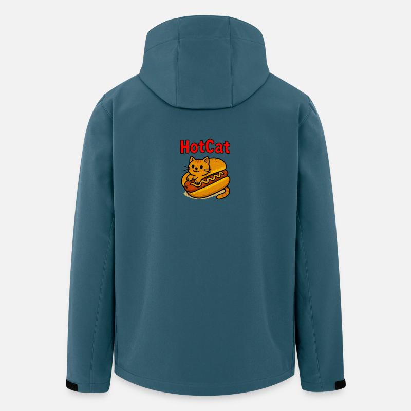 Beheizte Katze Hot Dog Illustration - Recycelte Männer Softshell-Jacke von Stanley/Stella - Dunkles Petrol