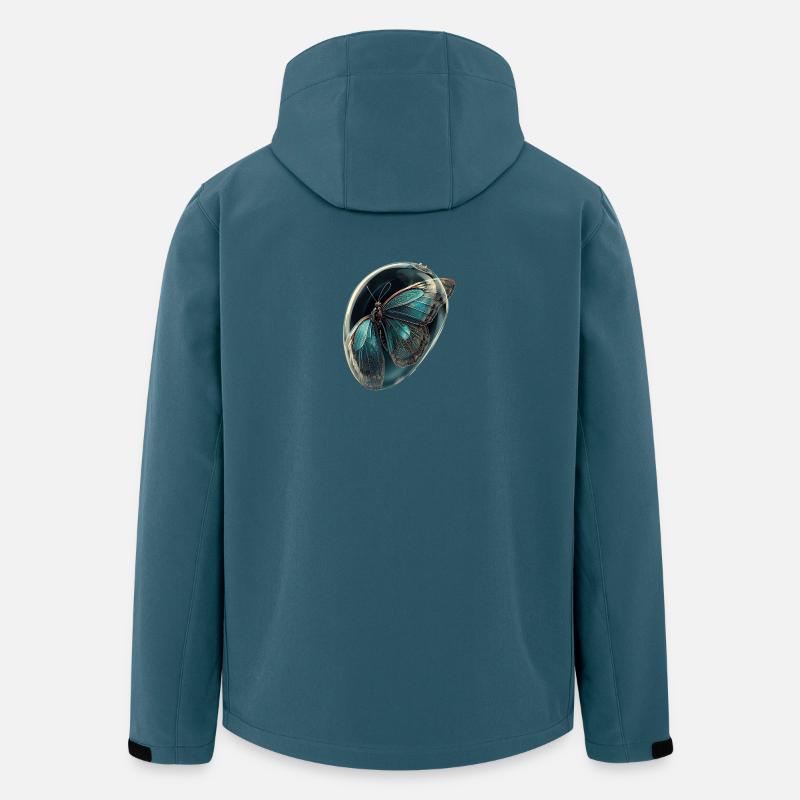 Papillon en Bulle Teal - Veste softshell homme en polyester recyclé Stanley/Stella - bleu pétrole foncé