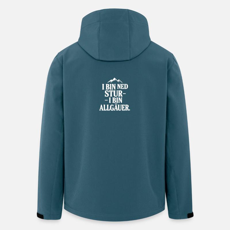 Fierté du dialecte de l’Allgäu - Veste softshell homme en polyester recyclé Stanley/Stella - bleu pétrole foncé