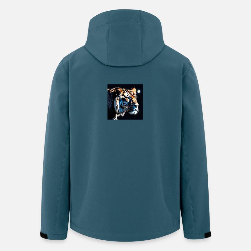 Mondlicht Tiger Neonkunst - Recycelte Männer Softshell-Jacke von Stanley/Stella - Dunkles Petrol