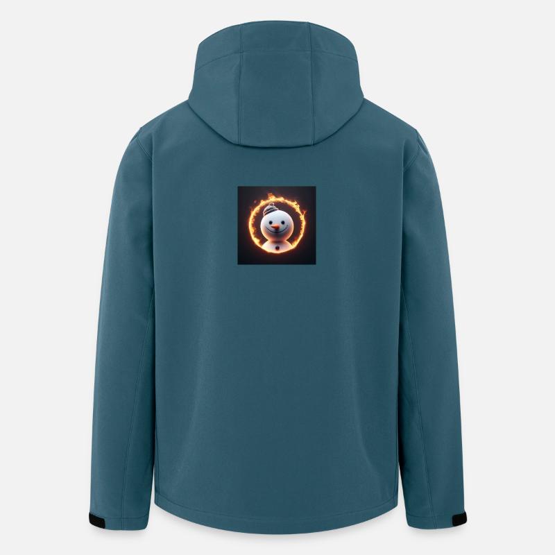 Schneemann blickt durch Feuerring - Recycelte Männer Softshell-Jacke von Stanley/Stella - Dunkles Petrol