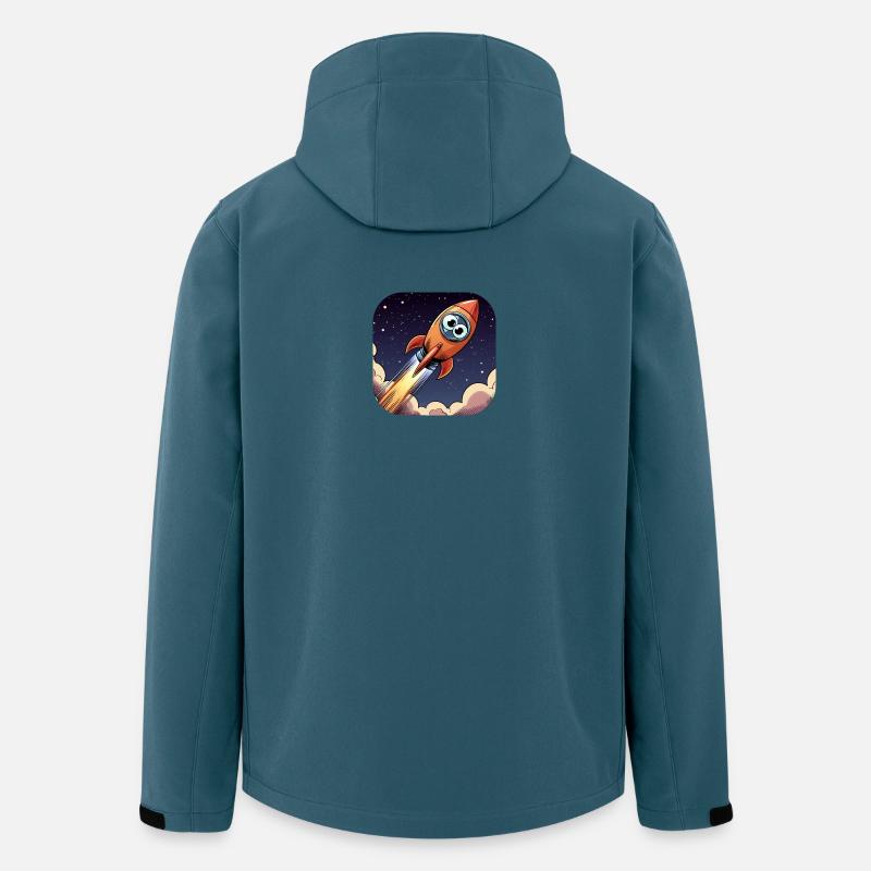 Comic Rakete mit Augen - Recycelte Männer Softshell-Jacke von Stanley/Stella - Dunkles Petrol