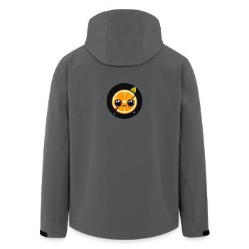 Orange with face and big eyes - Men’s Recycled Softshell Jacket by Stanley/Stella - stargazer - Back - AI Model Male 185 light (185cm)