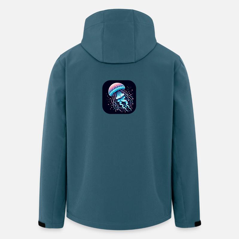 Cartoon Qualle - Recycelte Männer Softshell-Jacke von Stanley/Stella - Dunkles Petrol