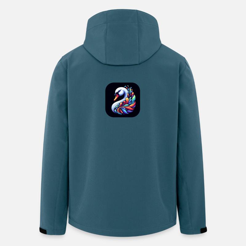 Schwan Tier Vogel Bunt Comic - Recycelte Männer Softshell-Jacke von Stanley/Stella - Dunkles Petrol