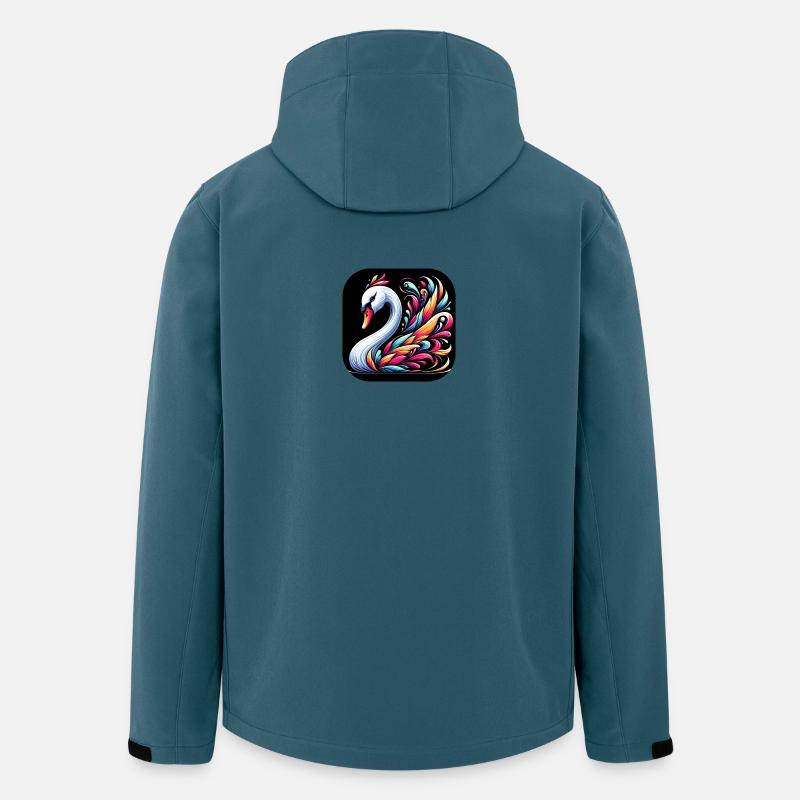 Schwan Tier bunt Comic Cartoon - Recycelte Männer Softshell-Jacke von Stanley/Stella - Dunkles Petrol