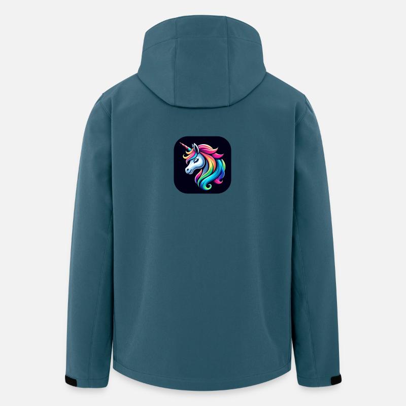 Einhorn Bunt Mähne Horn - Recycelte Männer Softshell-Jacke von Stanley/Stella - Dunkles Petrol