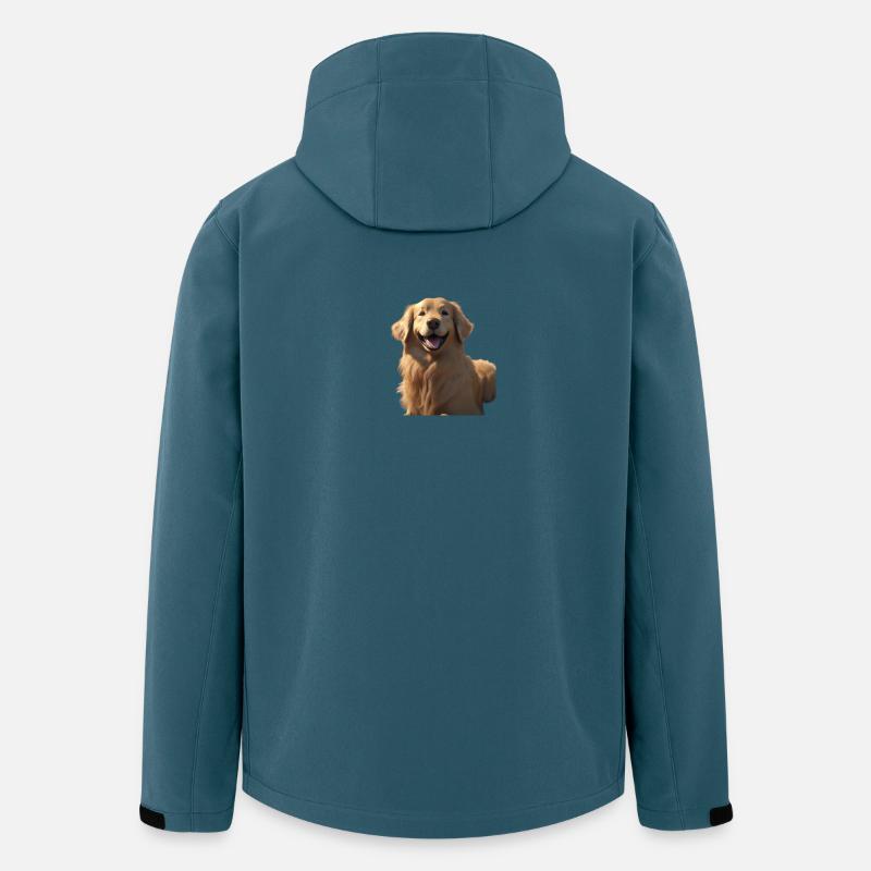 Golden Retriever Smile Tee Art - Recycelte Männer Softshell-Jacke von Stanley/Stella - Dunkles Petrol