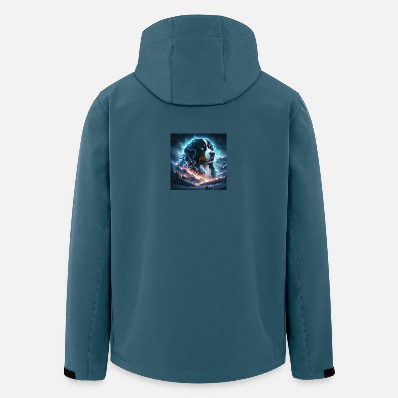 Berner Sennenhund - Recycelte Männer Softshell-Jacke von Stanley/Stella - Dunkles Petrol
