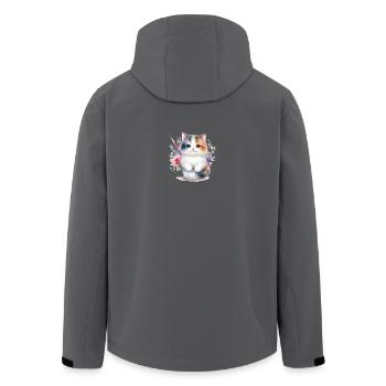 Cute Cat - Men’s Recycled Softshell Jacket by Stanley/Stella - anthracite - Back - AI Model Male 185 light (185cm)