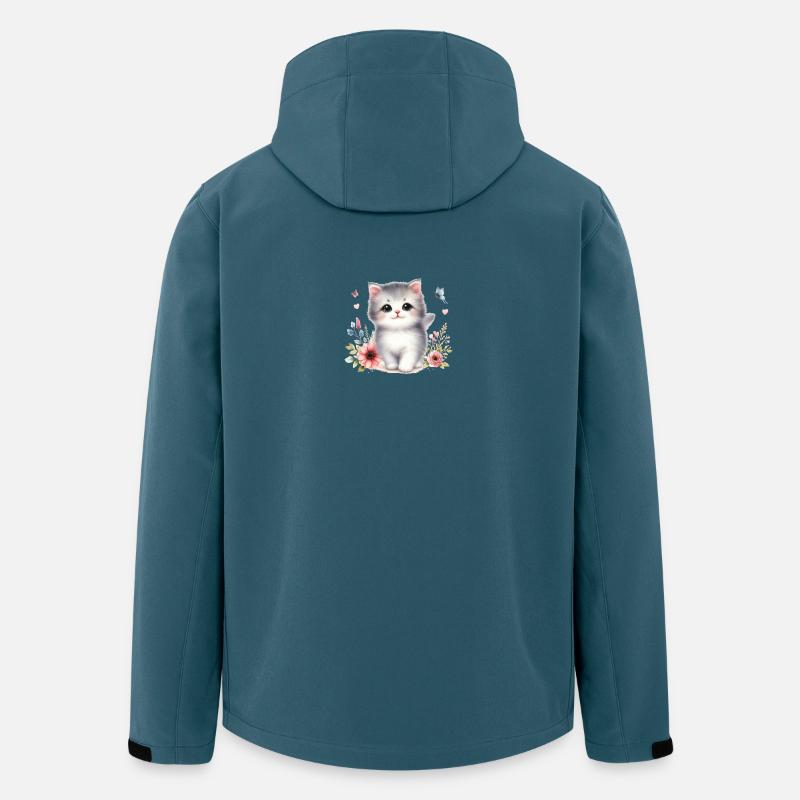 Süße Katze - Recycelte Männer Softshell-Jacke von Stanley/Stella - Dunkles Petrol