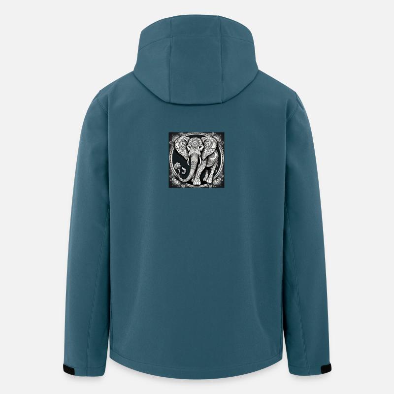 Éléphant - Veste softshell homme en polyester recyclé Stanley/Stella - bleu pétrole foncé
