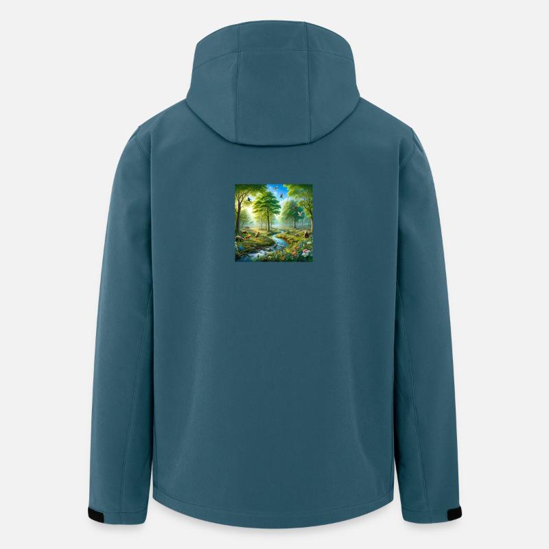 Harmonischer Naturtraum - Recycelte Männer Softshell-Jacke von Stanley/Stella - Dunkles Petrol