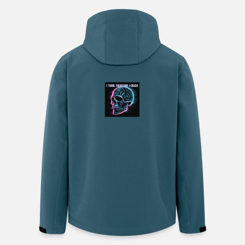 Cyberpunk Neon Totenschädel - Recycelte Männer Softshell-Jacke Discoverer von Stanley/Stella - Dunkles Petrol