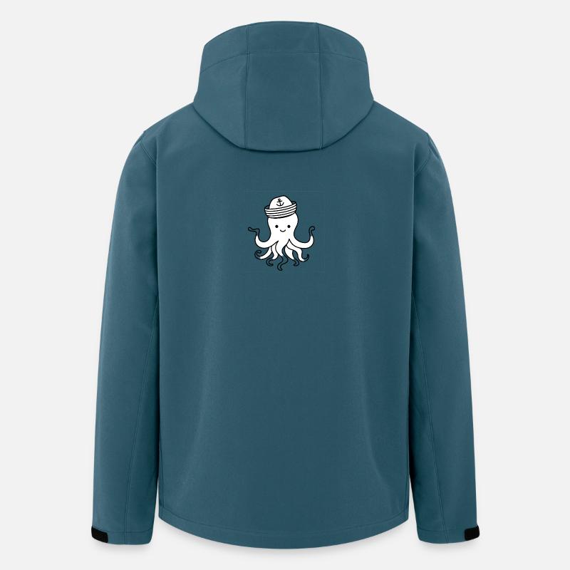 Niedlicher Oktopus mit Ankerhut - Recycelte Männer Softshell-Jacke von Stanley/Stella - Dunkles Petrol