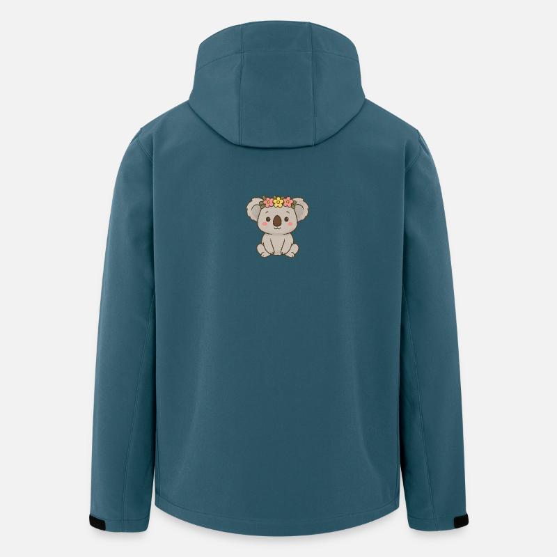 Süßer Koala mit Blumenkranz - Recycelte Männer Softshell-Jacke von Stanley/Stella - Dunkles Petrol