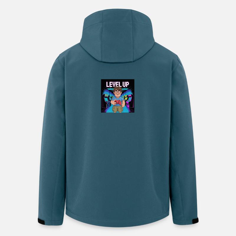 Retro Gamer Level Up Illustration - Recycelte Männer Softshell-Jacke von Stanley/Stella - Dunkles Petrol