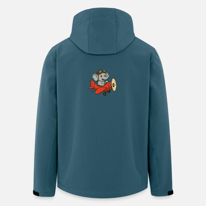 Mignon pilote d’éléphant dans l’avion - Veste softshell homme en polyester recyclé Stanley/Stella - bleu pétrole foncé