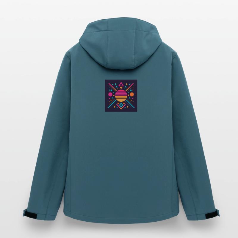 Synthwave geometric pattern Men’s Recycled Softshell Jacket by Stanley/Stella