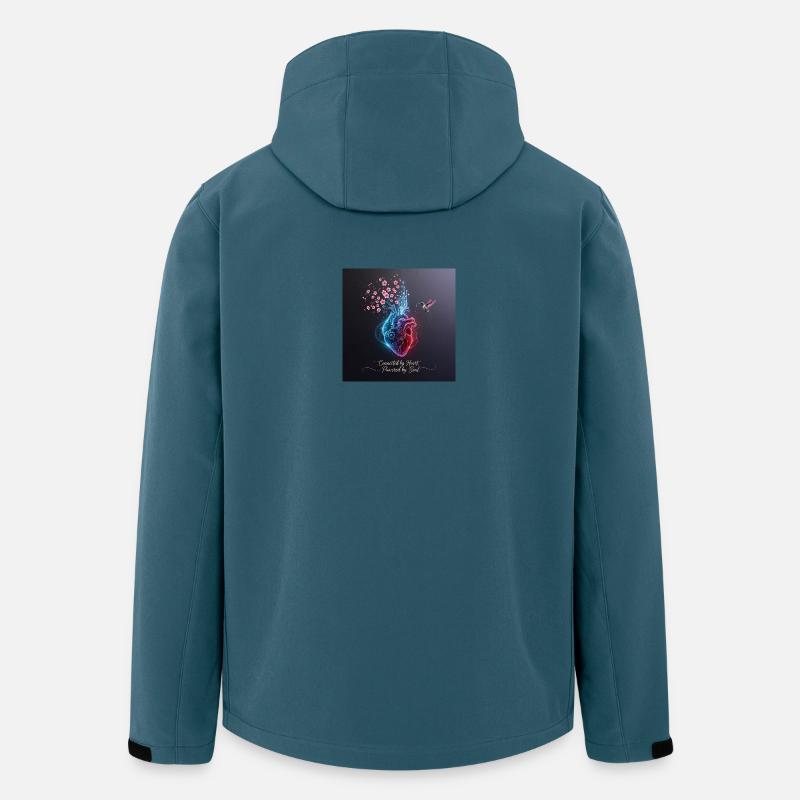 HerZschlag I Ilustration Kirschblüten & Kolibri - Recycelte Männer Softshell-Jacke von Stanley/Stella - Dunkles Petrol