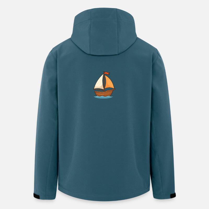 Maritimes Segelschiff Wasserfarben Design - Recycelte Männer Softshell-Jacke von Stanley/Stella - Dunkles Petrol