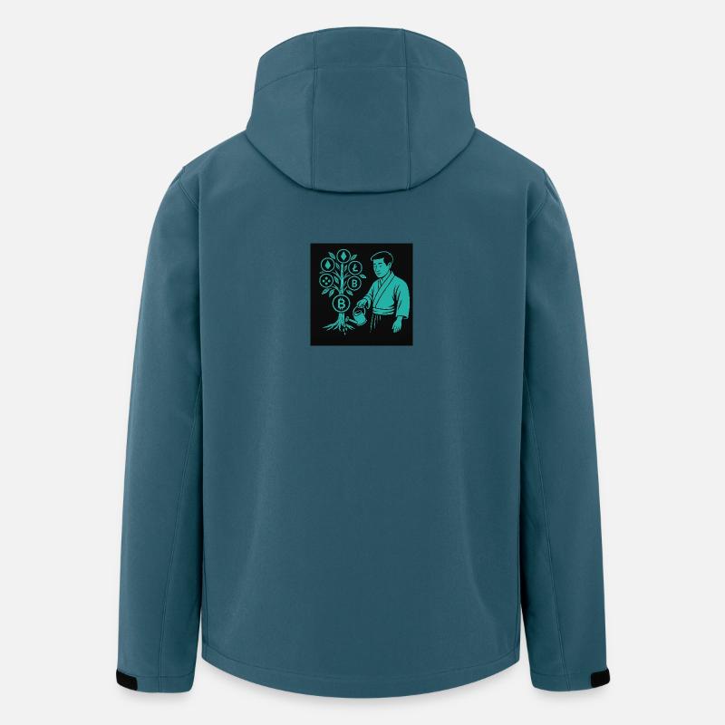 Satoshi Baum - Recycelte Männer Softshell-Jacke von Stanley/Stella - Dunkles Petrol