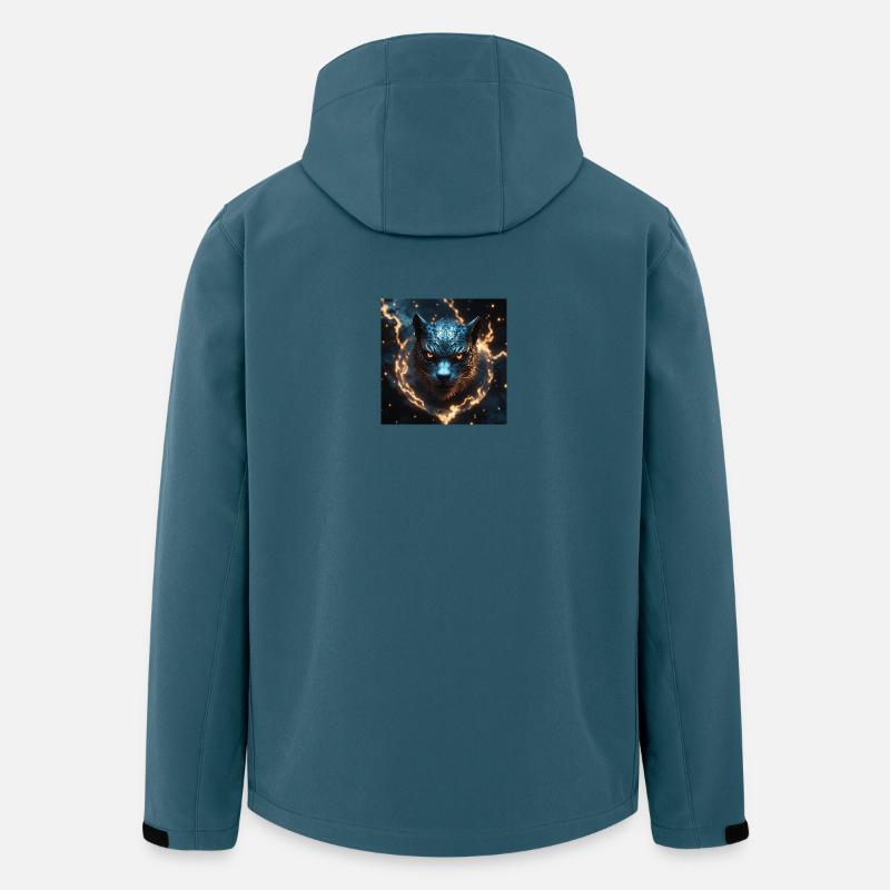 Mystischer Tiger in elektrischer Kraft - Recycelte Männer Softshell-Jacke von Stanley/Stella - Dunkles Petrol
