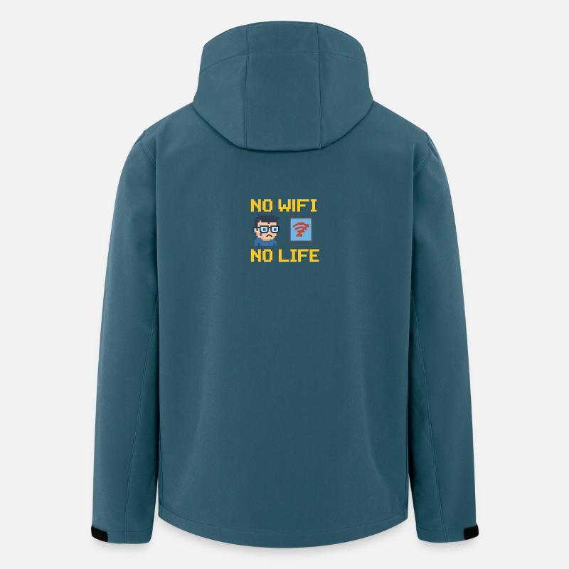 Pas de WiFi, pas de vie - Veste softshell homme en polyester recyclé Stanley/Stella - bleu pétrole foncé