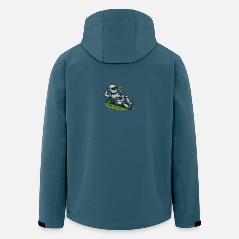 Robot with flower on a lawn - Men’s Recycled Softshell Jacket by Stanley/Stella - stargazer