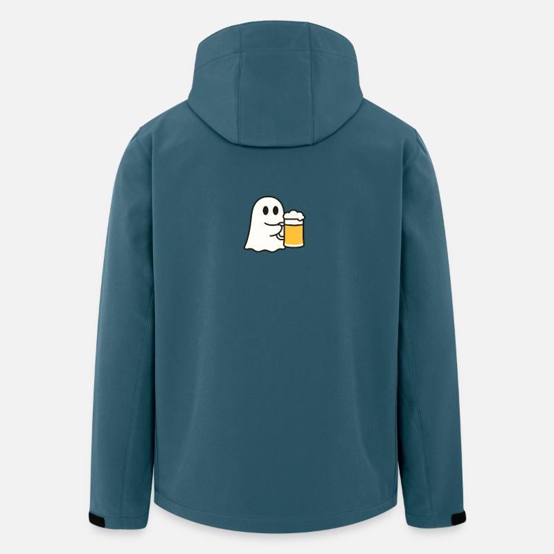 Fantôme avec chope de bière - Veste softshell homme en polyester recyclé Stanley/Stella - bleu pétrole foncé