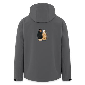 Grand-mère Karin avec son petit-fils - Veste softshell homme en polyester recyclé Stanley/Stella - bleu pétrole foncé - Dos - AI Model Male 185 light (185cm)